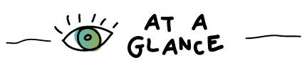 Geöffnetes Auge neben der englischsprachigen Überschrift At a glance