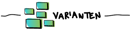 Mehrere Kacheln neben der Überschrift Varianten