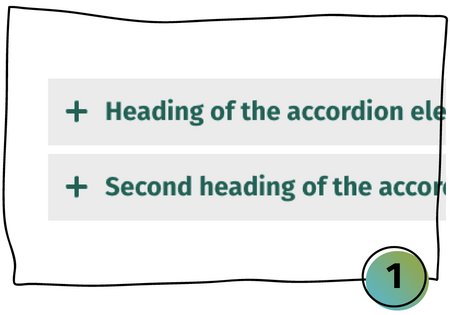 Accordion module in variant 1 with light grey text background